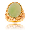 10KT Yellow Gold Oval Shaped Jade Nugget Style Ring Default Title