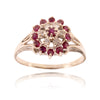 14KT White Gold Ruby And Diamond Cluster Ring Default Title