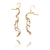10KT Yellow And White Gold Spiral Drop Earrings With Eurowire Default Title