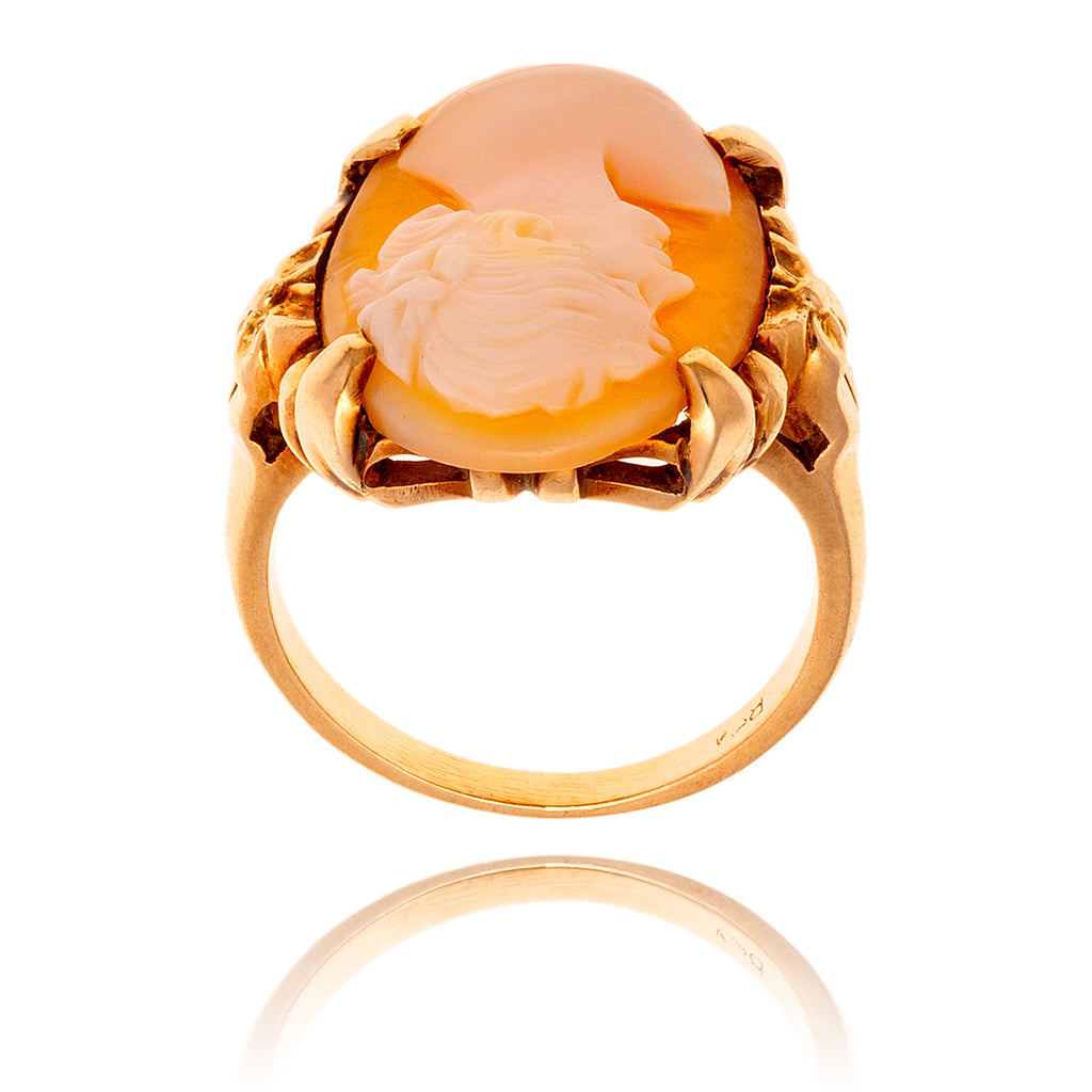 10KT Yellow Gold Oval Shaped Cameo Ring Default Title