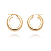 14KT Yellow Gold Ribbed Hollow Hoop Earrings Default Title