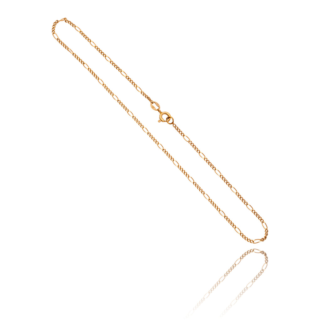 10KT Yellow Gold 10.5" Figaro Style Anklet Default Title