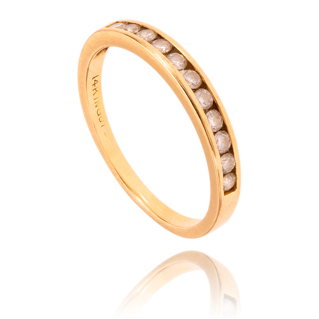 14KT Yellow Gold Half Eternity Style Diamond Ring Default Title