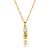 18KT Yellow And White Gold Emerald And Diamond Drop Pendant Default Title
