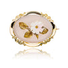 14K Yellow Gold Chalcedony Brooch White Flow Default Title