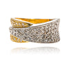Custom Made 18KT Yellow and White Gold Pave Set Diamond Ring Default Title