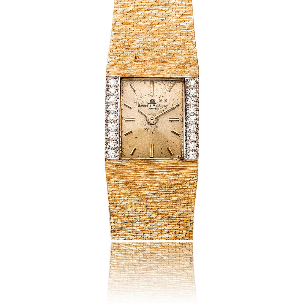 Lady's 14KT Yellow and White Gold BAUME & MERCIER GENEVE Wrist Watch Enhanced with Diamonds Default Title