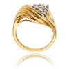 10K Yellow Gold & Rhodium Enhanced .48 Ctw Pave Diamond Swirl Ring Default Title