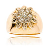 14KT Yellow and White Gold Diamond Cluster Dome Ring Default Title