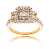 14KT Yellow Gold and Rhodium Enhanced Diamond Ring with Baguette and Round Cut Diamonds Default Title