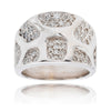 18K White Gold Abstract Pave Diamond Ring Default Title