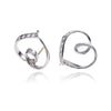 Paire Of Loopy Heart Shaped Stud Earrings With Cubic Zirconia Default Title