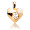 10K Yellow Gold Heart Shaped Pendant With A .34 Carat Diamond Default Title