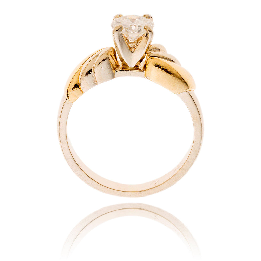 14K White & Yellow Gold .60 Carat Solitaire Diamond Engagement Ring Default Title