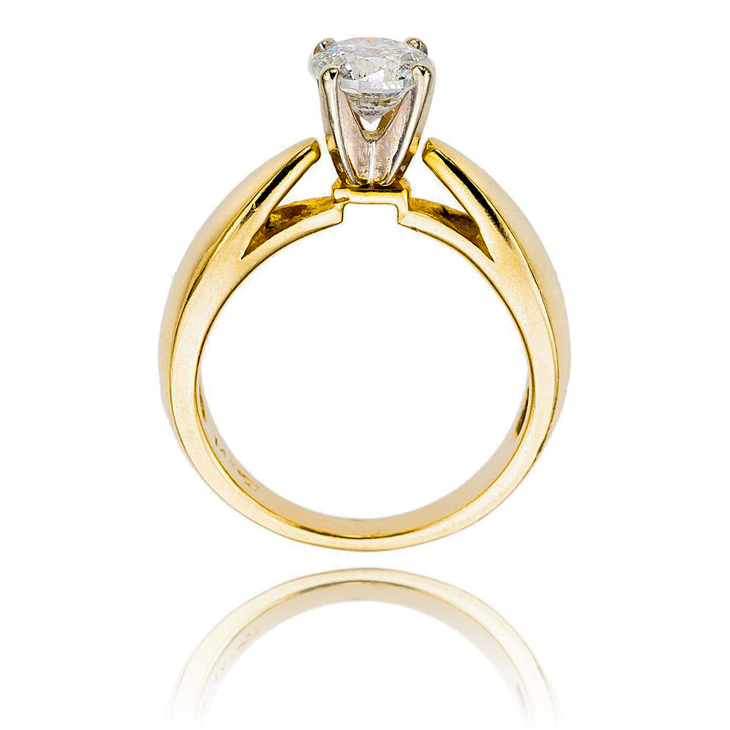 14KT Yellow and White Gold 1.03 Carat Diamond Solitaire Engagement Ring Default Title