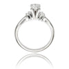 .42 Carat Diamond Solitaire Engagement Ring With A Narrow Knife Edge, Ribbed Band Default Title