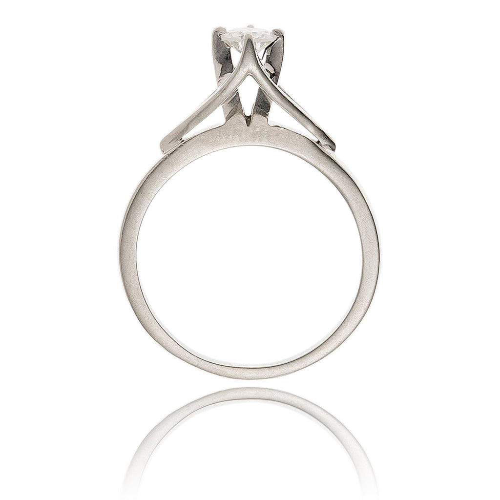 18KT White Gold .30 Carat Solitaire Diamond Engagement Ring with Split Shoulders Default Title