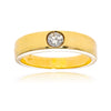 14KT Yellow Gold Bezel Set Diamond Solitaire Band Style Ring Default Title