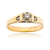 14KT Yellow and White Gold Diamond Engagement Ring with Heart Shoulders Default Title