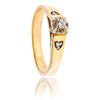 14KT Yellow and White Gold Diamond Engagement Ring with Heart Shoulders Default Title