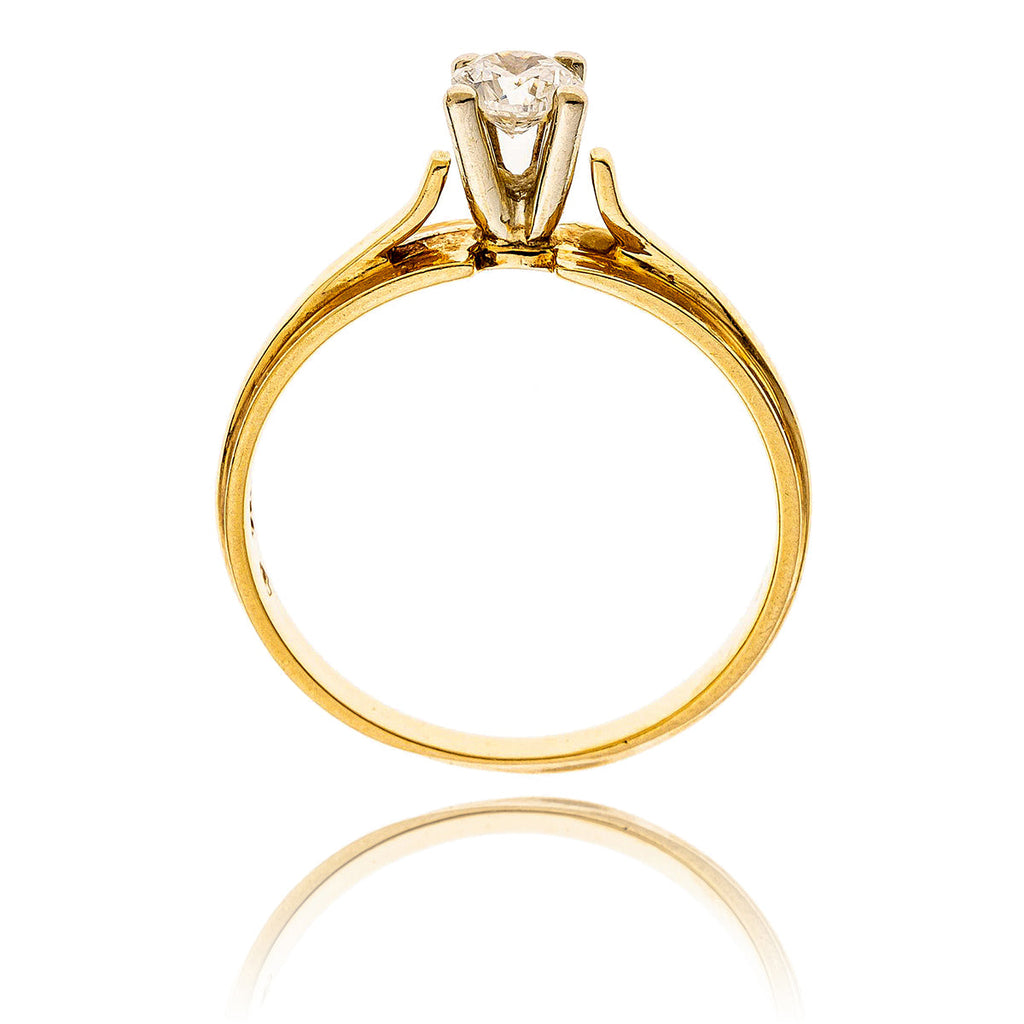 14KT Yellow and White Gold 4-Prong .30 Carat Diamond Solitaire Ring Default Title