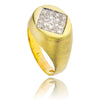 Bold Ladies Ring Set With Pave Of Diamonds Arranged In Diamond Shape Within An Oval Of White Gold With A Brushed Yellowgold Shank Default Title
