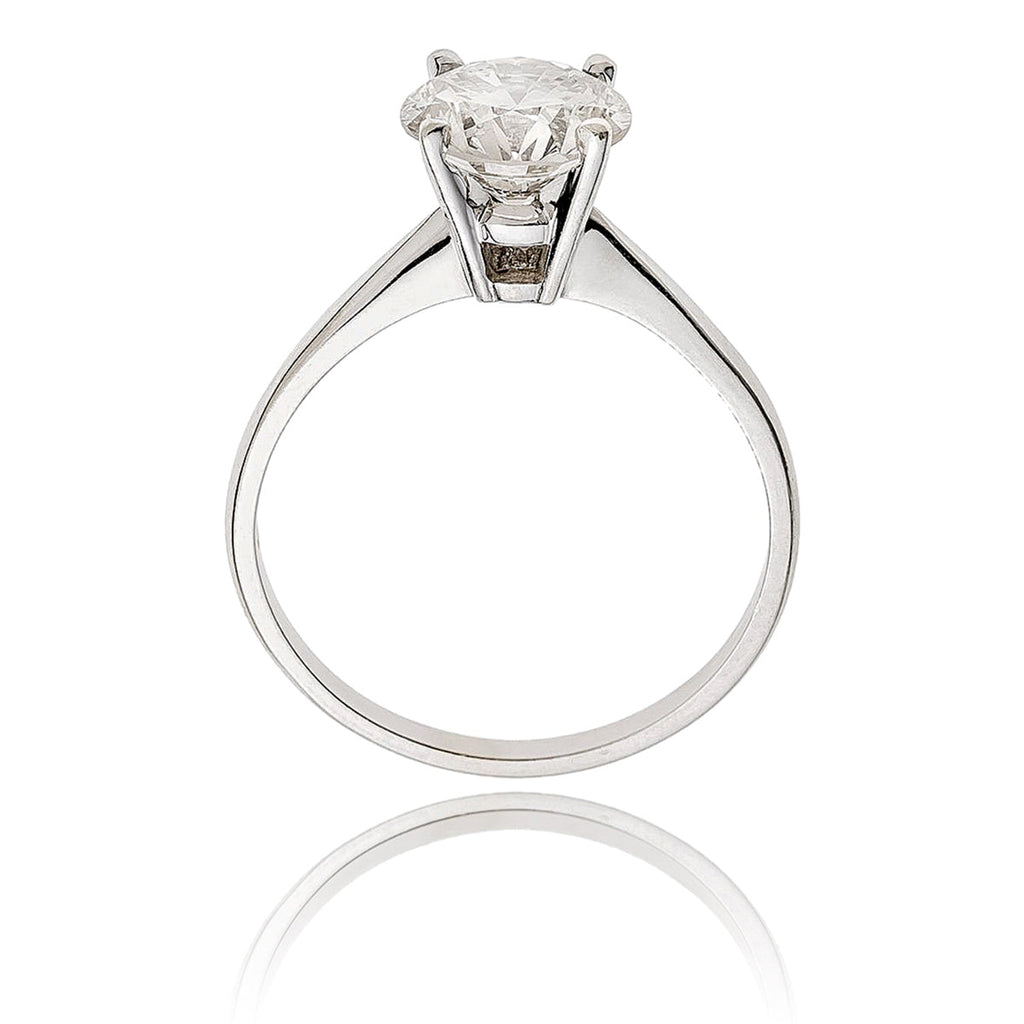 18K White Gold 2.16 Carat Diamond Solitaire Ring Default Title