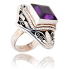 .925 Square Amethyst Ring Default Title