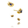 14KT Yellow Gold Sapphire and Diamond Stud Earrings Default Title