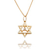 14K Yellow Gold Star Gold Of David Pendant with Diamonds Default Title