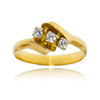 18K Yellow Gold 3-Stone Diamond Ring, .20 ctw Default Title
