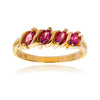 14K Yellow Gold  4-Across Pink Stone  Marquise Ring Default Title