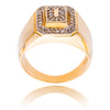 Gentlmen's 10K Yellow Gold Square Diamond Ring Default Title