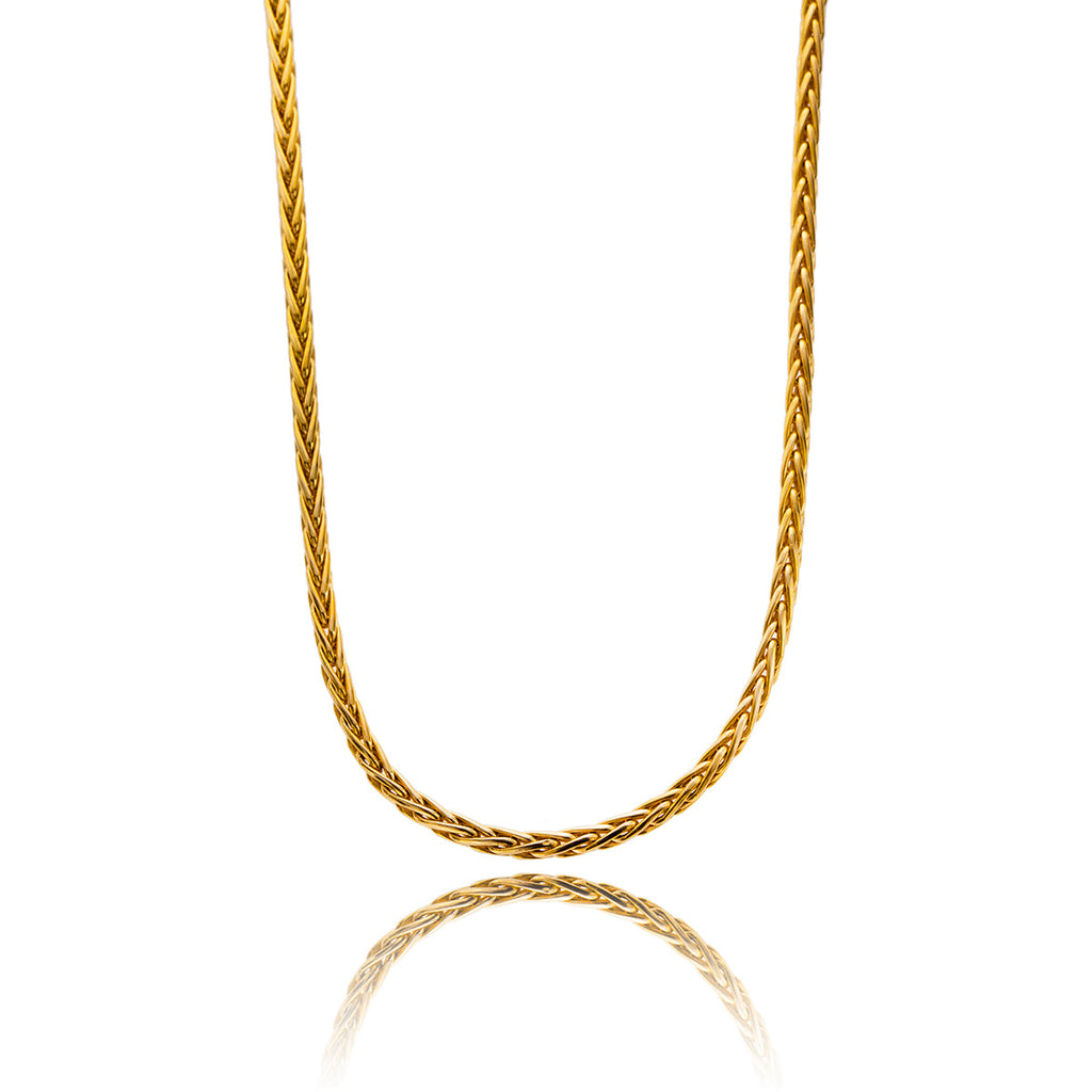 14K Yellow Gold 16" Round Wheat Chain Default Title