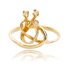 14K Yellow Gold Swirl Diamond Ring Default Title