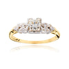14-18K Yellow & White Gold .30ct Diamond Ring With Diamond Shoulders, .35ctw Default Title