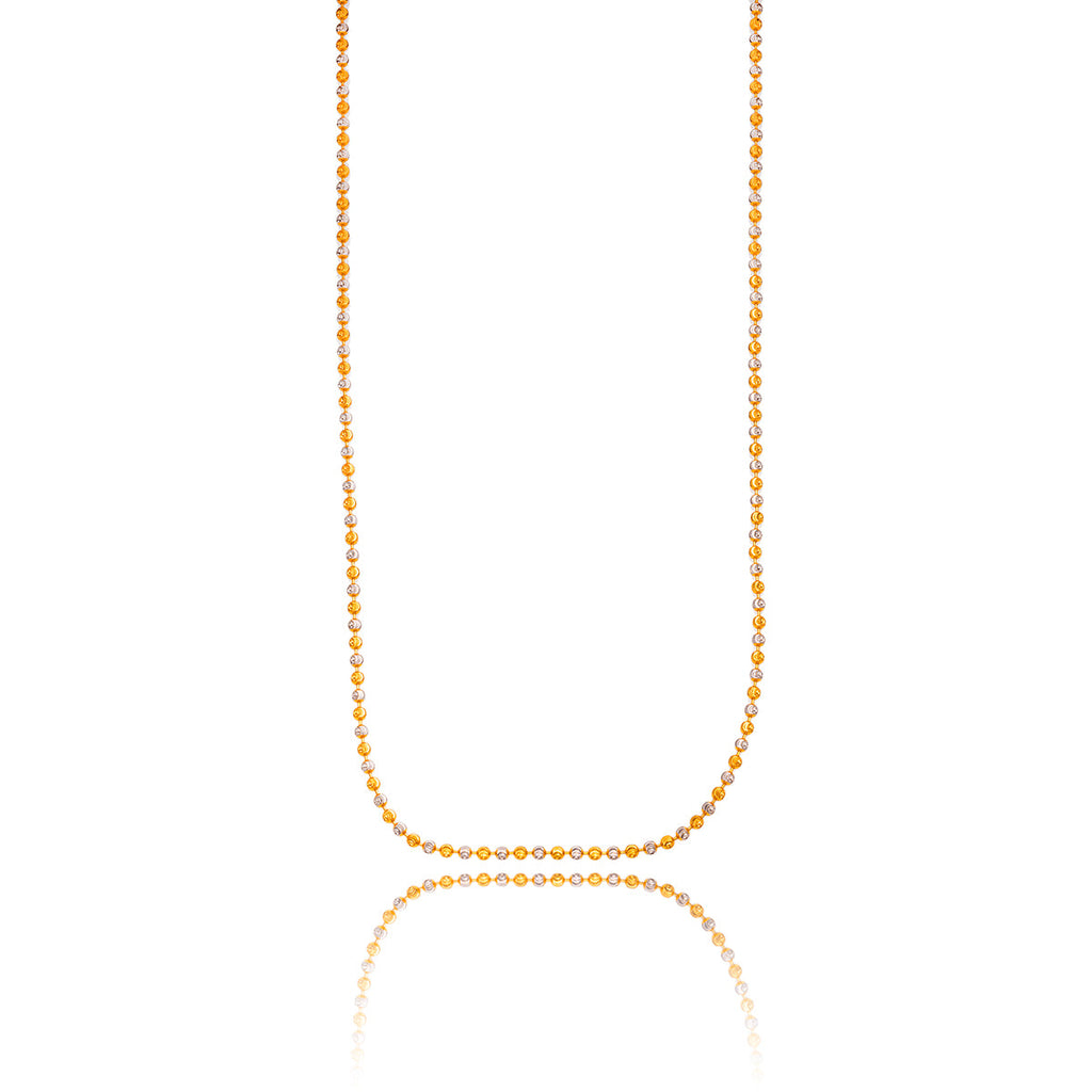 22K 16" Yellow & White Gold Faceted Ball Chain Default Title
