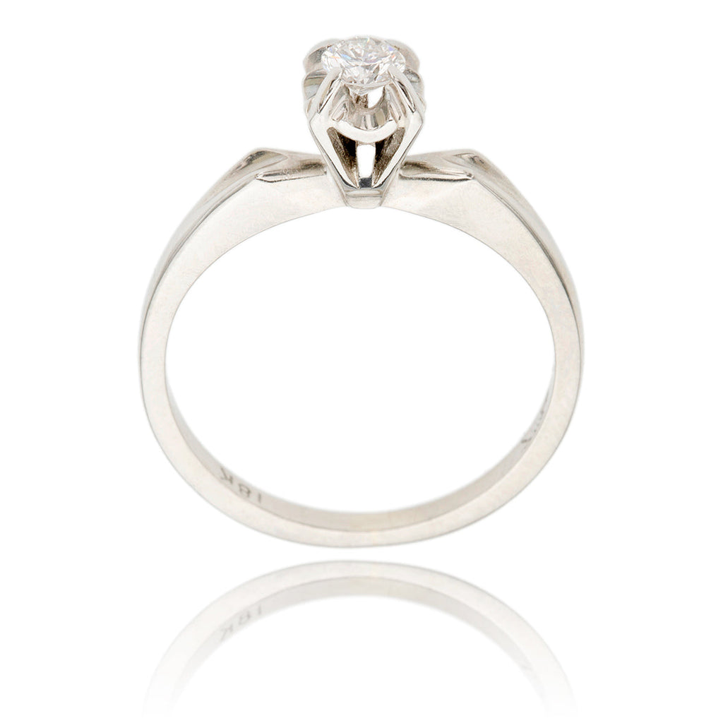 18K White Gold 4-Prong .15ct Solitaire Diamond Ring Default Title