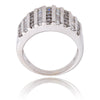 10K White Gold Alternating Baguette & Round Channel-Set Diamond Ring Default Title