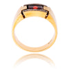 10K Yellow Gold Rectangular Garnet & Diamond Ring Default Title