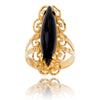 10K Yellow Gold Marquise Shaped Onyx Ring Default Title