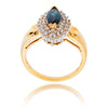 14K White  & Yellow Marquise Sapphire & Diamond Cluster Ring Default Title