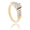 14K Yellow & White Gold  .35ct Diamond Ring With Channel-Set Diamond Band, .53ctw Default Title
