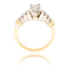 14K Yellow & White Gold  .35ct Diamond Ring With Channel-Set Diamond Band, .53ctw Default Title