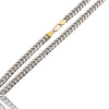 10K White Gold 20" Curb Chain With Yellow Gold End Caps & Clasp Default Title