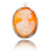 10K White Gold Oval Shaped Cameo Pin / Pendant Default Title