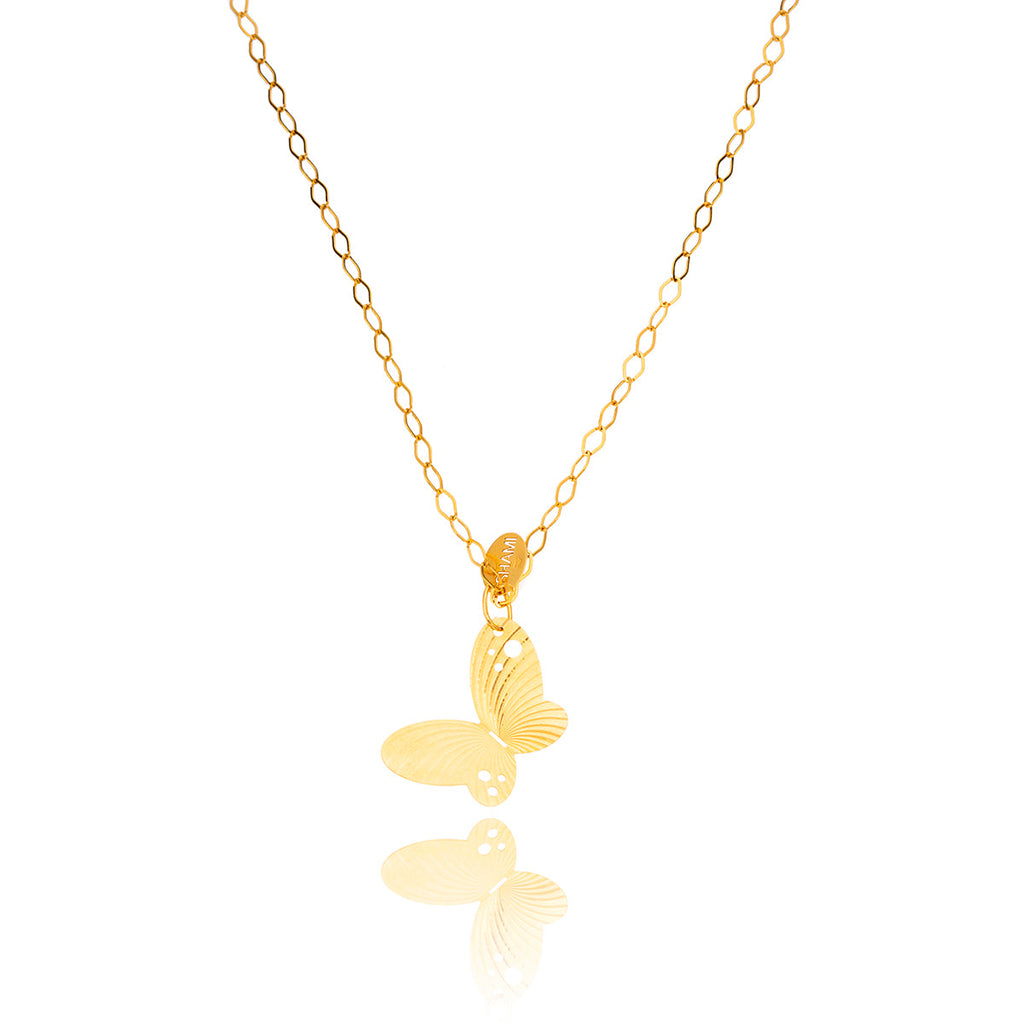 18K Yellow Gold Butterfly Pendant Default Title