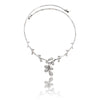 18K White Gold Fancy Leaf Design Necklace With Cubic Zirconia's Default Title