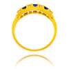 18K Yellow Gold Vertically-Set Sapphire & Diamond Multiple Row Ring Default Title