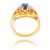 18K Yellow & White Sapphire & Diamond 3-Stone Ring Default Title
